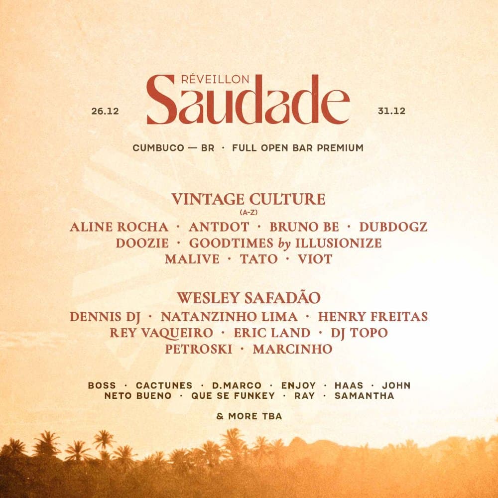 Réveillon Saudade 2026 — Cumbuco — Festas em Lagoa do Cauípe